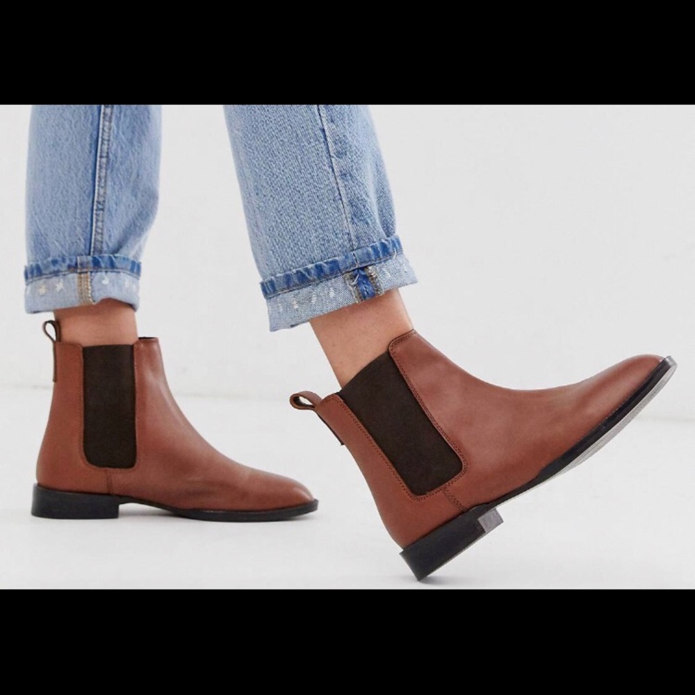 ASOS design April leather chelsea boots